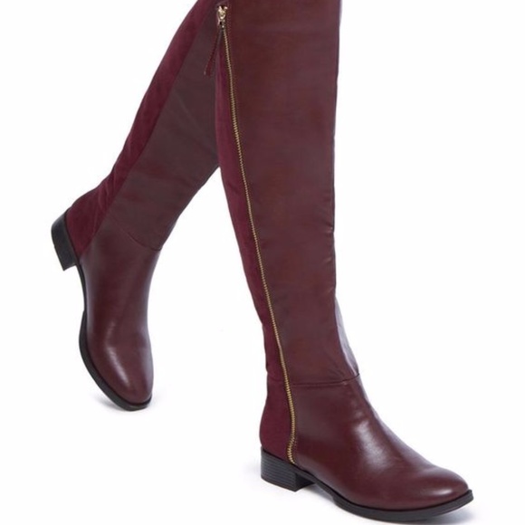 shoedazzle burgundy boots